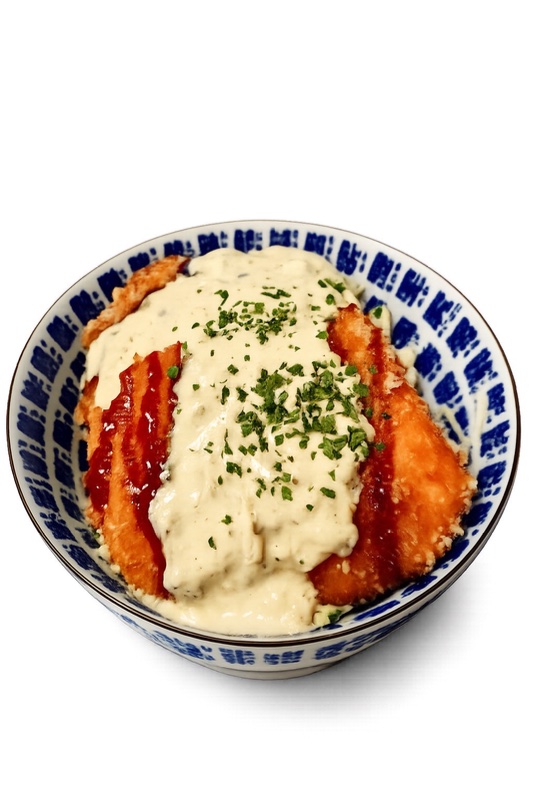 Salmon-katsu Donburi (Fried Salmon Rice Bowl with Tartar Sauce)
