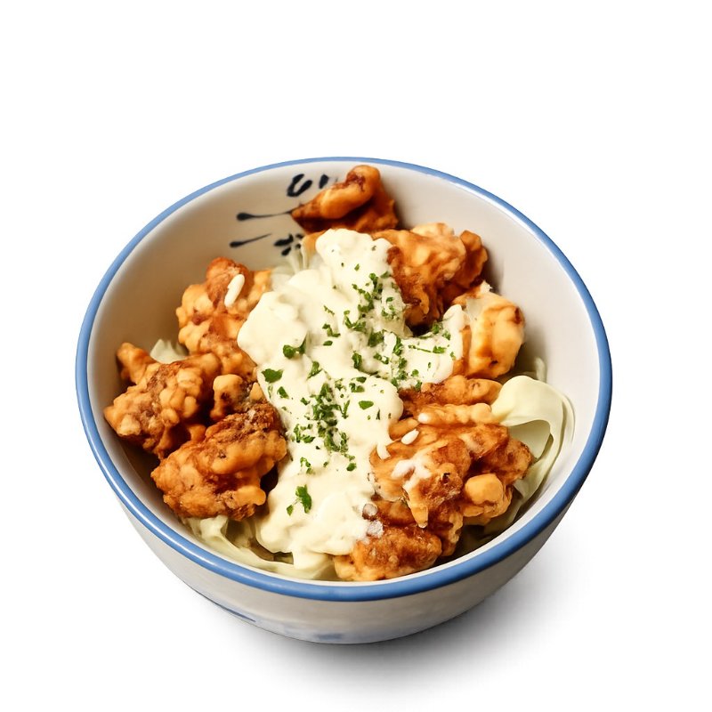 Chicken Nanban Donburi (Fried Chicken Rice Bowl with Vinegar Sauce and Egg Mayonnaise)